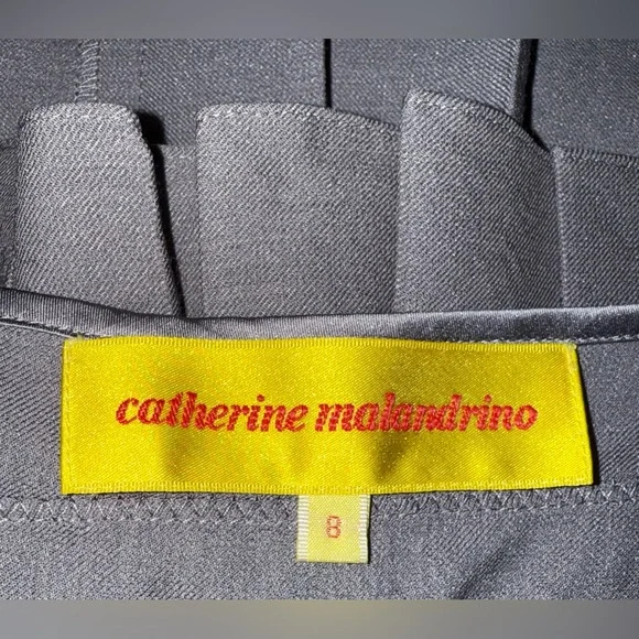 Catherine Malandrino Gray Sleeveless V-Neck Midi Dress,Size-8 - Picture 6 of 10